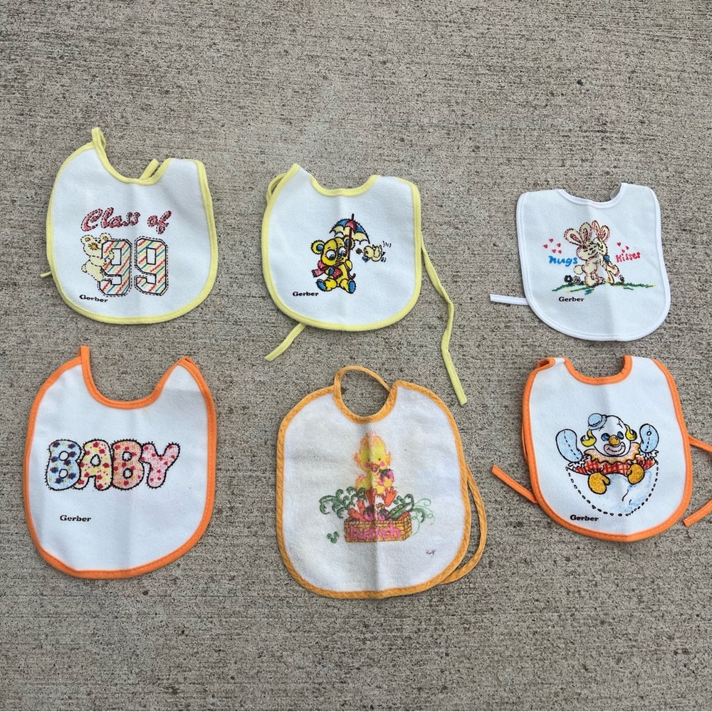 1990s Vintage Gerber Baby Bibs
